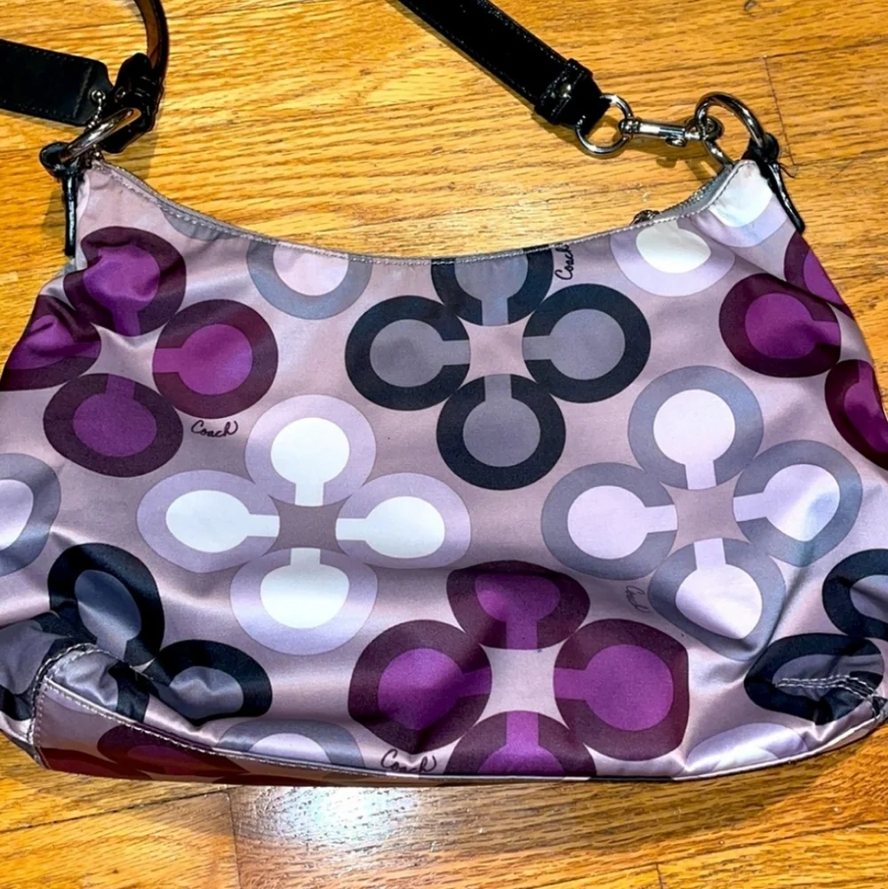 Coach Nylon & Patent Leather Purple Purse RARE